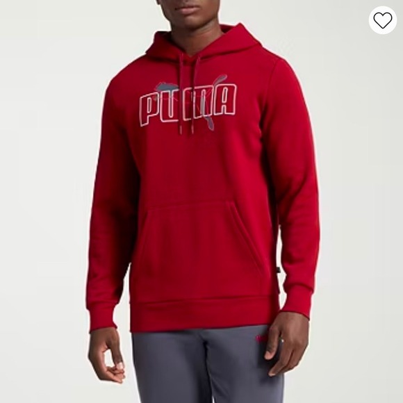 Puma Other - Puma Red Classic Logo Hoodie Sweatshirt Men's XL Kangaroo Pocket Drawstring